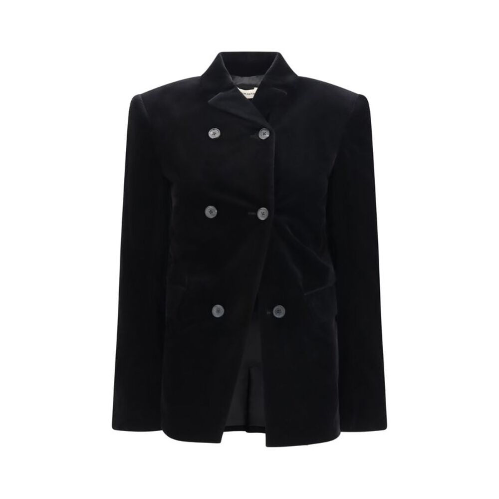 Khaite Women Rolo Stretch-Velvet Double-Breasted Jacket